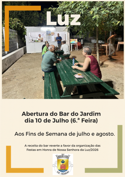 Abertura do bar do jardim