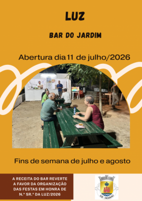 Abertura do bar do jardim
